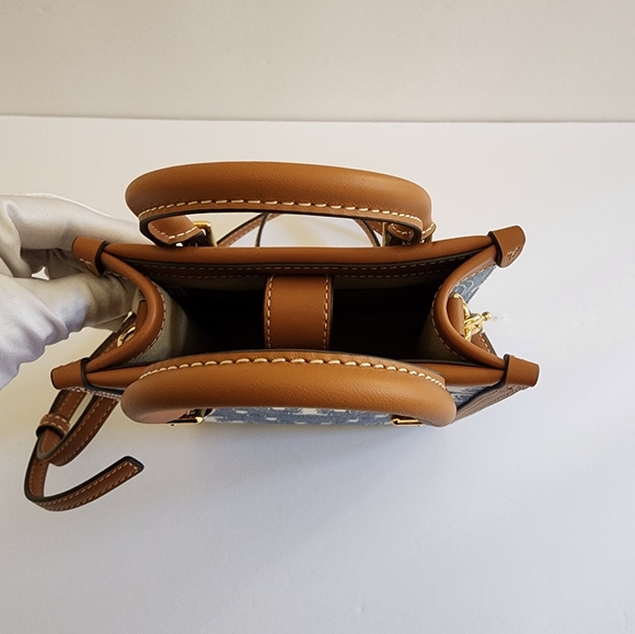 Tory Burch T Monogram Mini Denim Tote Bag - Picture 14 of 17